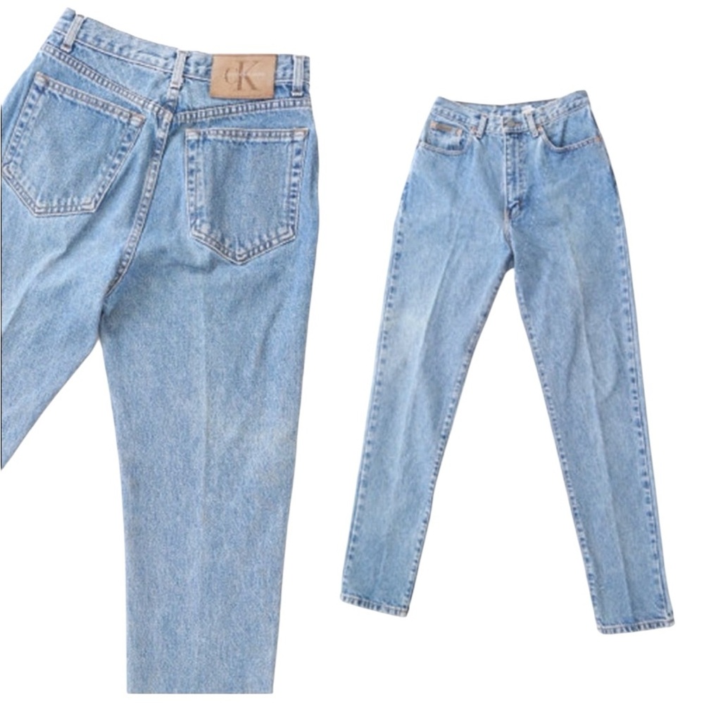 Vintage 90s Calvin Klein Jeans Light Wash Denim High Rise Mom Easy Fit 10 30